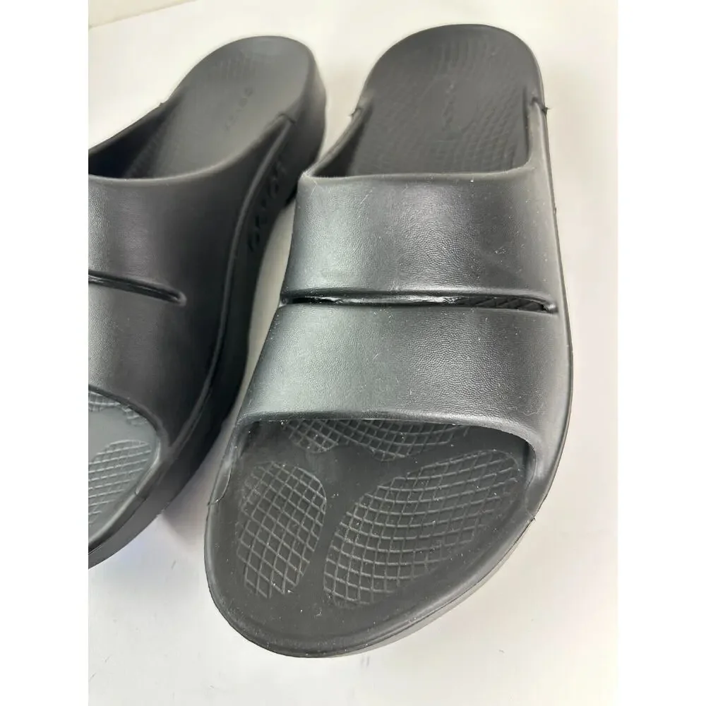 OOFOS OOahh Recovery Slides Black Slip On Sandals Mens Size 11 Women’s 13 Unisex